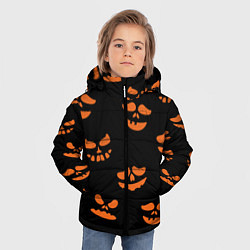 Куртка зимняя для мальчика Рожицы тыквы, цвет: 3D-черный — фото 2