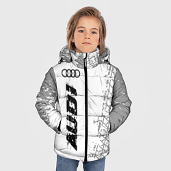 Куртка зимняя для мальчика Audi speed на светлом фоне со следами шин: по-верт, цвет: 3D-черный — фото 2