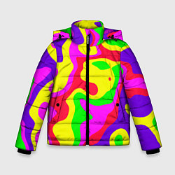 Куртка зимняя для мальчика Абстракция пять цветов, цвет: 3D-черный