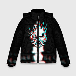 Зимняя куртка для мальчика Samurai glitch cyberpunk city