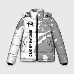Куртка зимняя для мальчика Dead by Daylight glitch на светлом фоне: по-вертик, цвет: 3D-черный