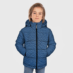 Куртка зимняя для мальчика Текстура синей кожи, цвет: 3D-светло-серый — фото 2