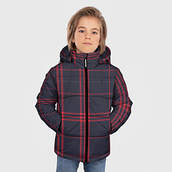 Куртка зимняя для мальчика Красно-черная клетка, цвет: 3D-черный — фото 2