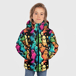 Куртка зимняя для мальчика Паттерн с разноцветными приведениями, цвет: 3D-красный — фото 2