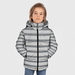 Куртка зимняя для мальчика Полосатый белые на сером, цвет: 3D-светло-серый — фото 2