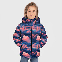 Куртка зимняя для мальчика Волшебные сине розовые облока, цвет: 3D-черный — фото 2