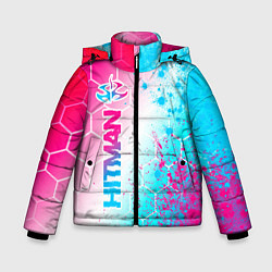 Зимняя куртка для мальчика Hitman neon gradient style: по-вертикали