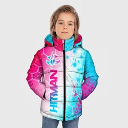 Куртка зимняя для мальчика Hitman neon gradient style: по-вертикали, цвет: 3D-черный — фото 2