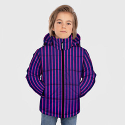 Куртка зимняя для мальчика Фиолетовый полосатый, цвет: 3D-черный — фото 2