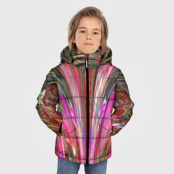 Куртка зимняя для мальчика Размытый узор с розовыми и серыми тонами, цвет: 3D-красный — фото 2