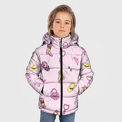Куртка зимняя для мальчика Барби аксессуары - розовый паттерн, цвет: 3D-черный — фото 2