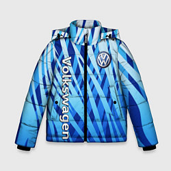 Куртка зимняя для мальчика Volkswagen - синий камуфляж, цвет: 3D-красный