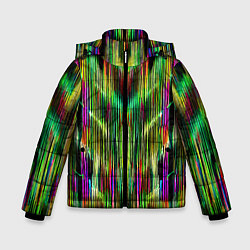 Куртка зимняя для мальчика Абстрактный паттерн из полос, цвет: 3D-светло-серый