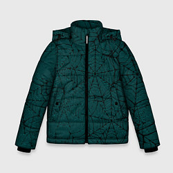 Куртка зимняя для мальчика Паутина тёмно-зелёный, цвет: 3D-черный