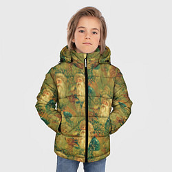 Куртка зимняя для мальчика Винтажный дедушка мороз с олененком, цвет: 3D-светло-серый — фото 2
