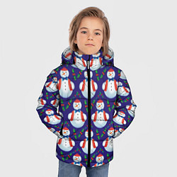 Куртка зимняя для мальчика Милые снеговики - зимний узор, цвет: 3D-черный — фото 2