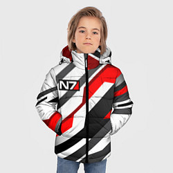 Куртка зимняя для мальчика Mass effect - white uniform n7, цвет: 3D-светло-серый — фото 2