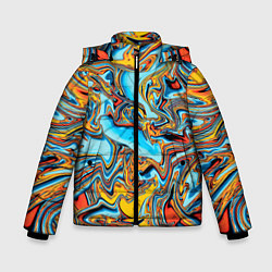 Куртка зимняя для мальчика Абстрактная диффузия, цвет: 3D-светло-серый