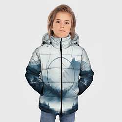 Куртка зимняя для мальчика Утренние горы, цвет: 3D-черный — фото 2