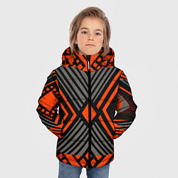 Куртка зимняя для мальчика Узор в этническом стиле племени масаев, цвет: 3D-светло-серый — фото 2
