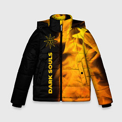 Куртка зимняя для мальчика Dark Souls - gold gradient по-вертикали, цвет: 3D-черный