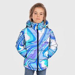 Куртка зимняя для мальчика Абстракция сине-голубая пластика, цвет: 3D-светло-серый — фото 2