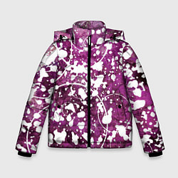 Куртка зимняя для мальчика Абстракция - круги на пурпурном, цвет: 3D-черный