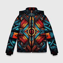 Зимняя куртка для мальчика Симметричный геометрический узор в этническом стил