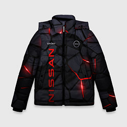 Куртка зимняя для мальчика Nissan - плиты с эффектом свечения, цвет: 3D-черный