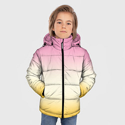 Куртка зимняя для мальчика Розовый бежевый желтый градиент, цвет: 3D-светло-серый — фото 2