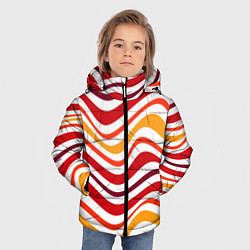 Куртка зимняя для мальчика Модные линии, цвет: 3D-красный — фото 2