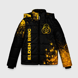 Куртка зимняя для мальчика Elden Ring - gold gradient вертикально, цвет: 3D-черный