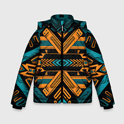 Зимняя куртка для мальчика Геометрический узор в стиле ацтеков
