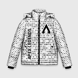 Куртка зимняя для мальчика Apex Legends glitch на светлом фоне вертикально, цвет: 3D-черный
