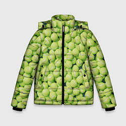 Куртка зимняя для мальчика Много теннисных мячей, цвет: 3D-светло-серый