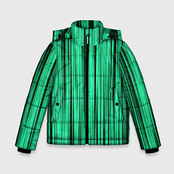 Зимняя куртка для мальчика Абстракция полосы зелёные