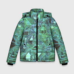 Куртка зимняя для мальчика Кибертехно, цвет: 3D-светло-серый