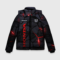 Куртка зимняя для мальчика Honda - плиты с эффектом свечения, цвет: 3D-черный