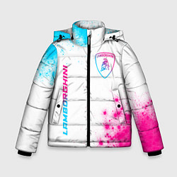 Зимняя куртка для мальчика Lamborghini neon gradient style вертикально