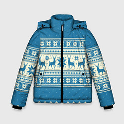 Зимняя куртка для мальчика Sweater with deer on a blue background
