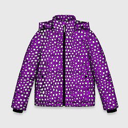 Зимняя куртка для мальчика Белые пузырьки на фиолетовом фоне