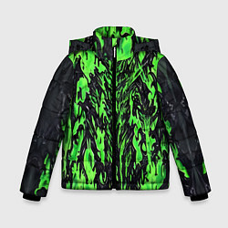 Куртка зимняя для мальчика Демонический доспех зелёный, цвет: 3D-черный