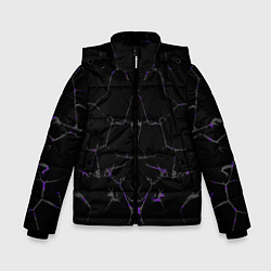 Куртка зимняя для мальчика Фиолетовые трещины, цвет: 3D-черный