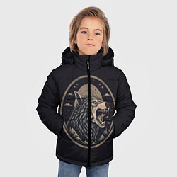 Куртка зимняя для мальчика Волк хищник, цвет: 3D-черный — фото 2