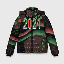 Куртка зимняя для мальчика 2024 абстрактный фон, цвет: 3D-черный