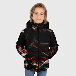 Куртка зимняя для мальчика Красные узоры, цвет: 3D-черный — фото 2