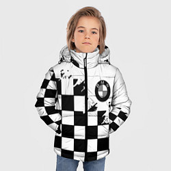 Куртка зимняя для мальчика BMW black geometry splash, цвет: 3D-красный — фото 2