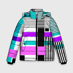 Зимняя куртка для мальчика Геометрический узор в стиле пэчворк