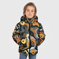 Куртка зимняя для мальчика Пятна необычной формы, цвет: 3D-черный — фото 2