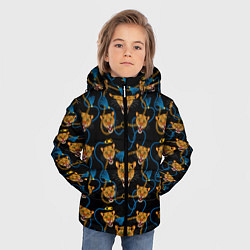 Куртка зимняя для мальчика Золотая цепь с леопардами, цвет: 3D-светло-серый — фото 2
